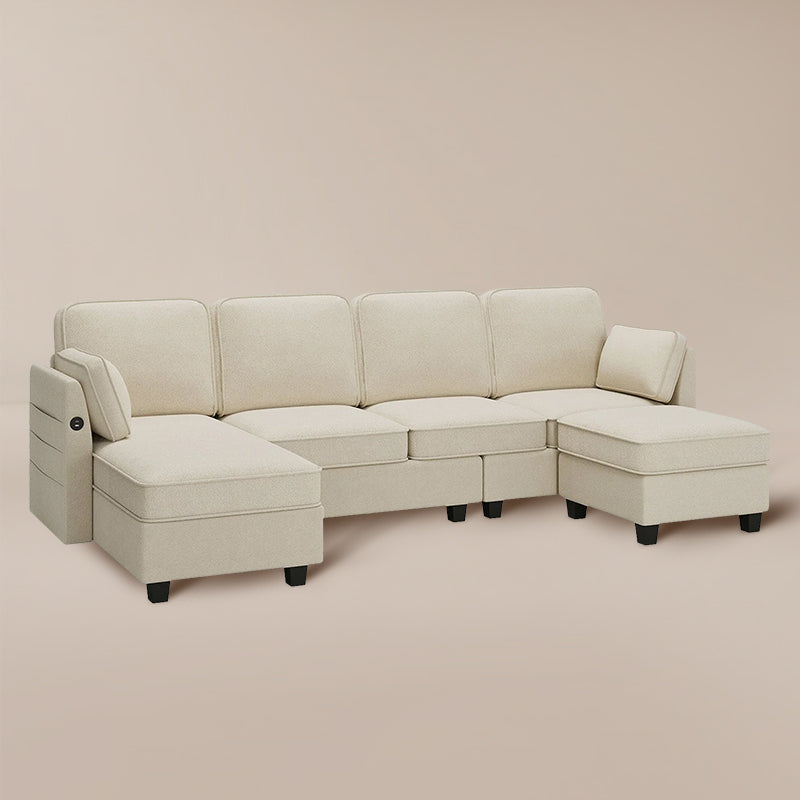 Convertible Modular Sofas Chenille Beige