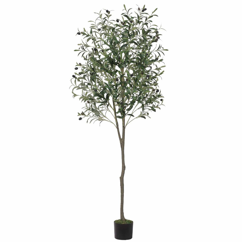 Sikaic Artificial Tree 648 Leaves Artificial Tree Tall Fake Potted Olive Silk Tree with Planter Large Faux Olive Branches and Fruits for Home Office Living Room Decor Indoor