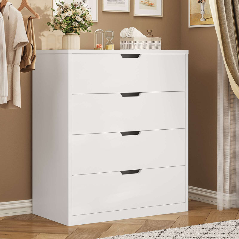 Sikaic Dresser 4 Drawers Dresser with Large Capacity for Living Room White White / Engineered Wood / Modern