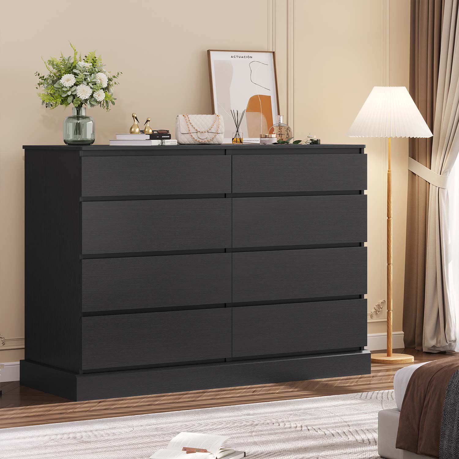 Modern 8-Drawer Dresser for Bedroom Storage