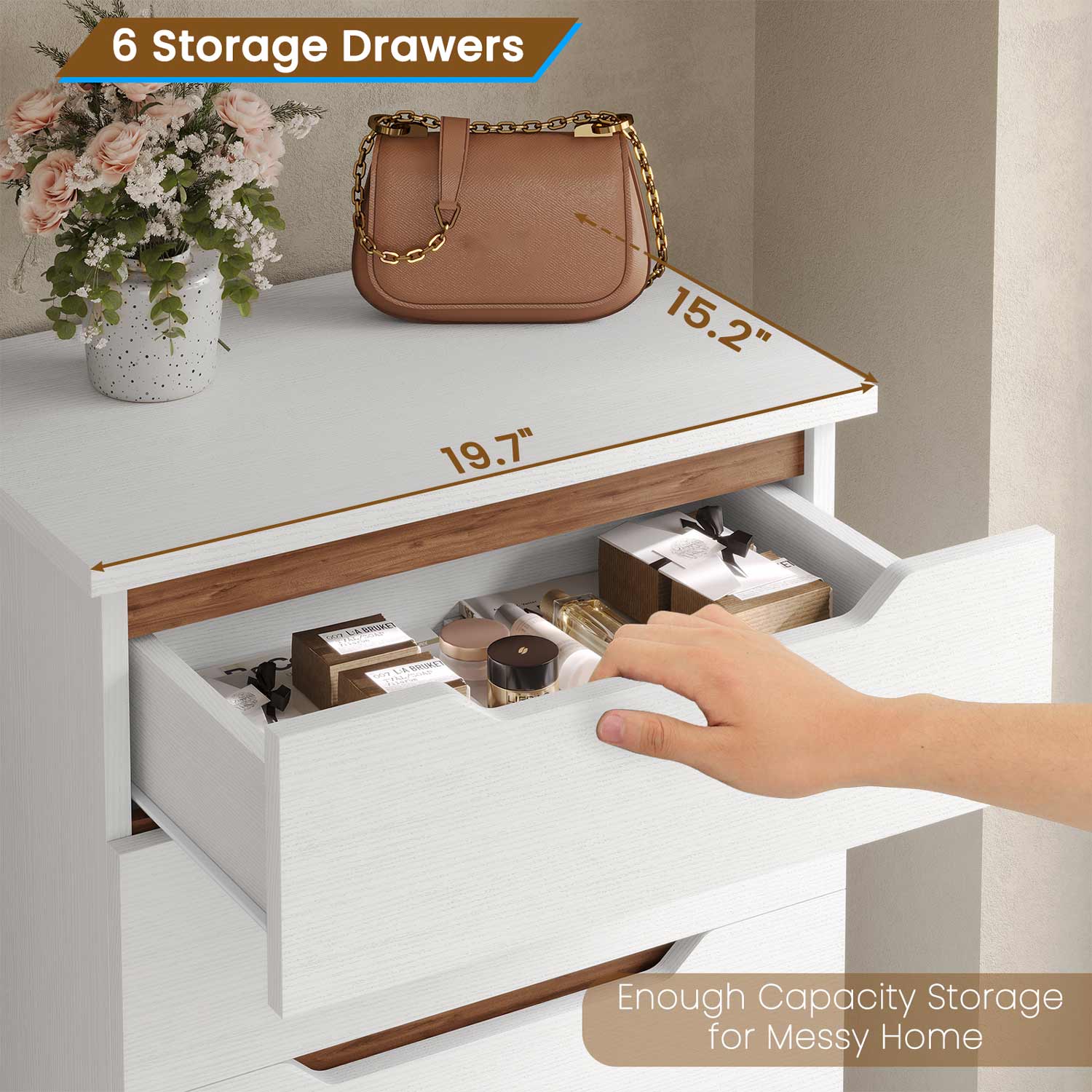 Tall skinny deals 6 drawer dresser