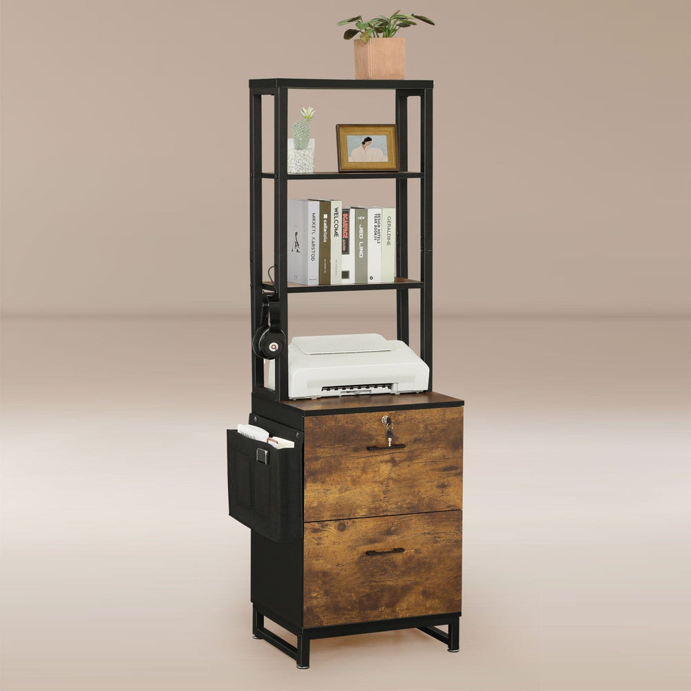 Sikaic File Cabinet File Cabinet with 2 Drawers Brown Brown / Engineered Wood / Modern