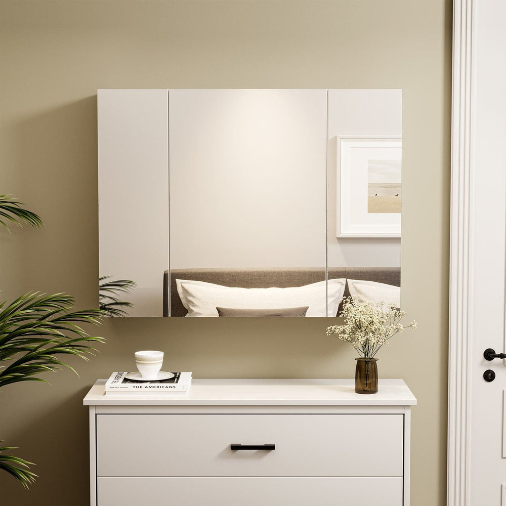 Sikaic Medicine Cabinets Medicine Cabinets with Mirror Wall Cabinet 3-Adjustable Shelves Storage White