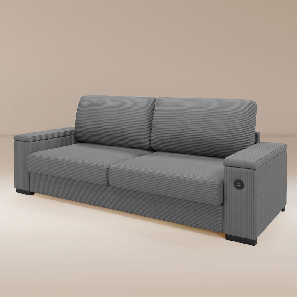 Sikaic Sofa Oversized Love Seat Corduroy Sofas Grey Grey / Corduroy / Modern