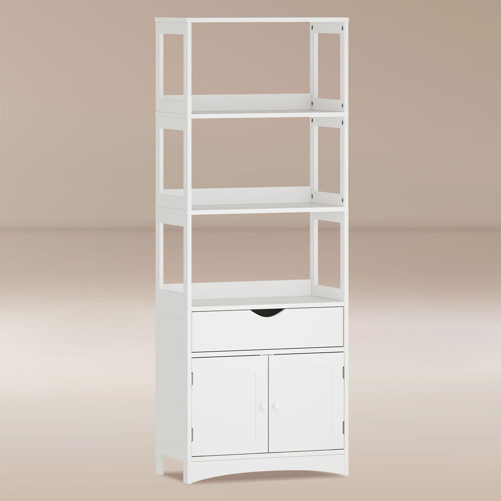 Sikaic Storage Cabinet 64 Inches Freestanding Storage Cabinet Furniture White White / Engineered Wood / Modern